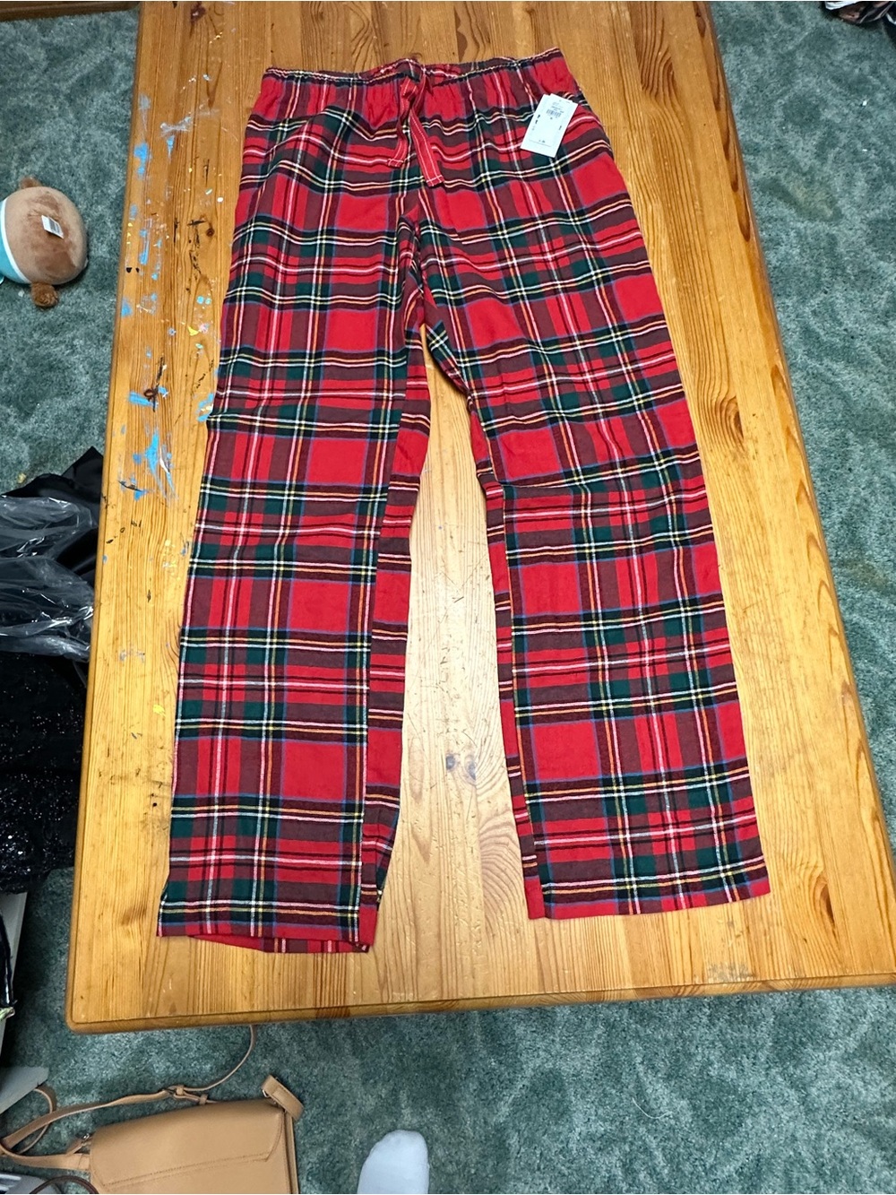 Old Navy Red Plaid Cotton Pajama Pants